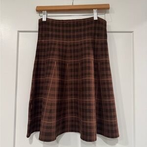Max Studio Brown Checkered Skirt